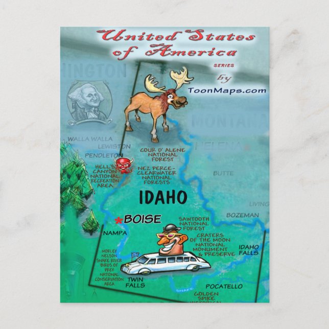 Postal Cartão de Idaho EUA (Frente)