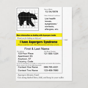 Postal Cartão de Informação do Aspergers v.2.0