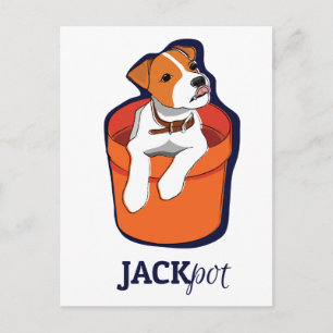 Postal Cartão de Jack Russell Terrier do "jackpot"