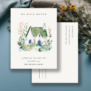 Postal Cartão de janela floral vintage de cottage Nós nos