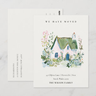 Postal Cartão de janela floral vintage de cottage Nós nos