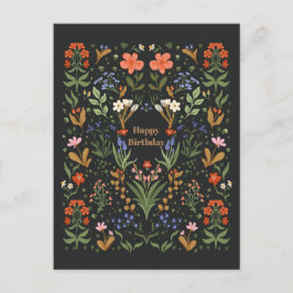Postal Cartão de jardim de flores silvestres de safra bot