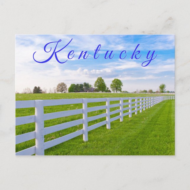 Postal Cartão de Kentucky. Paisagem do campo (Frente)