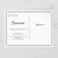 Cartão de lembrete de RSVP de borda rendilhada min