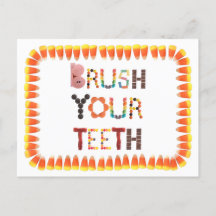 Cartão de lembrete engraçado de escovação de dente