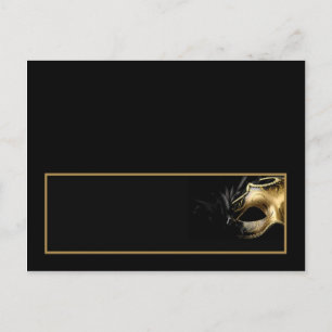 Postal Cartão de Local Escritível Mis XV Dourado Preto