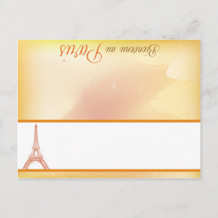 Postal Cartão de Local Escrito Peach Paris