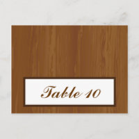 Cartão De Local Escrito Wooden Plank Floral Weding
