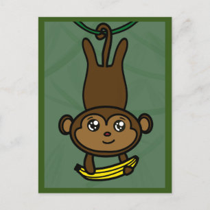 Postal Cartão de macaco divertido