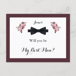 Postal Cartão de Melhor Solicitação de Homem Dusty Rosa B