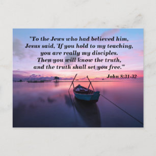 Postal Cartão de Memória Bíblica "A Verdade Vos Libertará