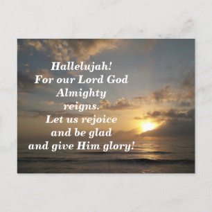 Postal Cartão de Memória de Versículo Bíblico Apocalipse 