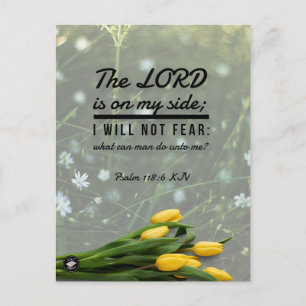Postal Cartão de Memória do Versículo Bíblico Salmo 118:6