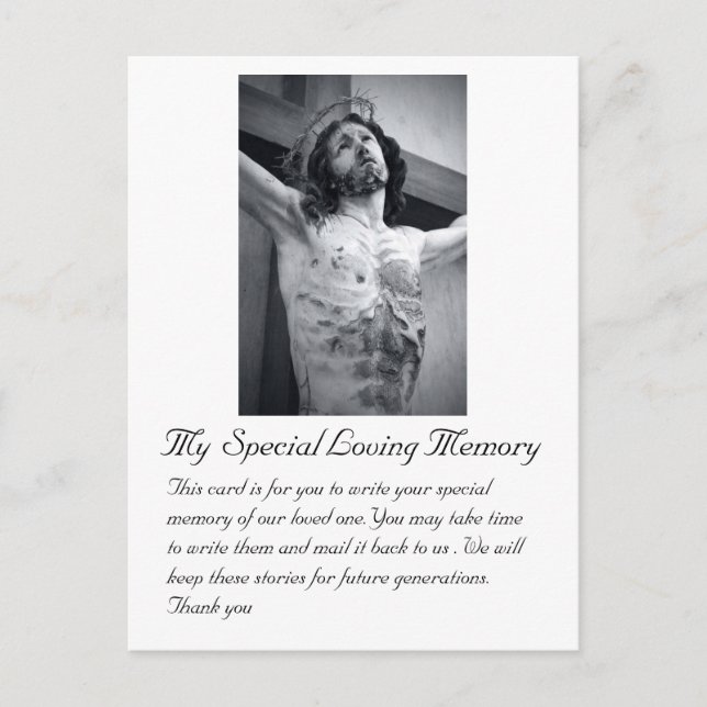 Postal Cartão de Memória Especial de Casamento Funeral (Frente)