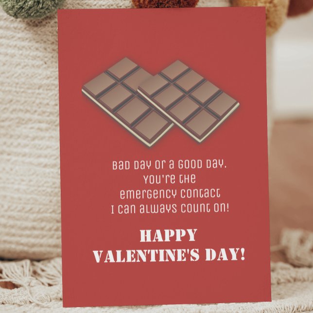 Postal Cartão de mensagem de Dia de os namorados de choco (Funny Chocolate Bar Valentine's Day Message Card)