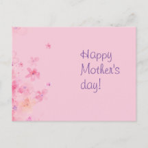 Cartão de Mensagem Personalizada com Aquarela Flor