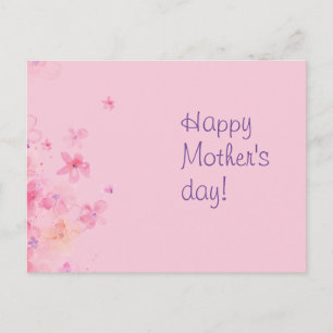 Postal Cartão de Mensagem Personalizada com Aquarela Flor
