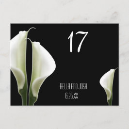 Postal Cartão de Mesa de Casamento Calla Lily Postca