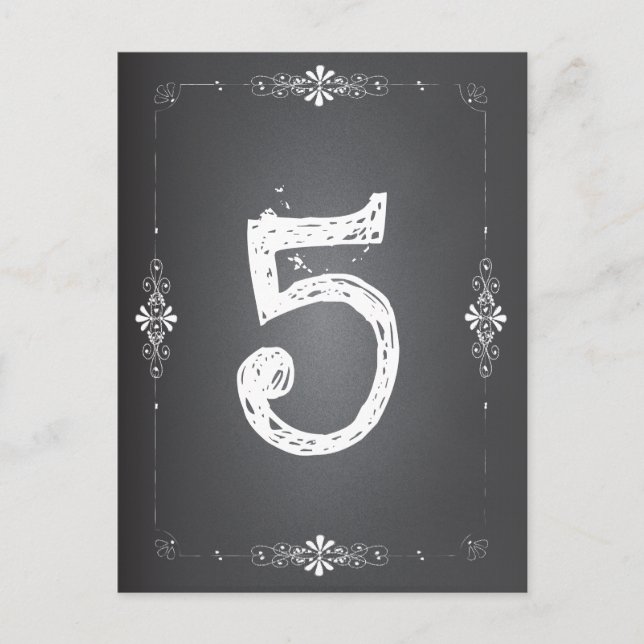 Postal Cartão de Mesa de Casamento Chalkboard (Frente)