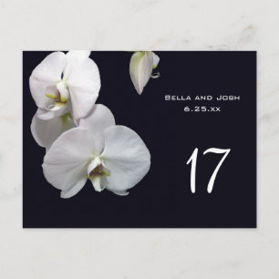 Postal Cartão de Mesa de Casamento das Orquídeas Brancas 