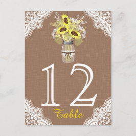 Postal Cartão de Mesa de Casamento Russo de Sunflower Mas