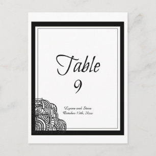 Postal Cartão de Mesa Preto Medalhão de Borda Negra