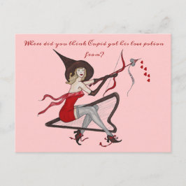 Postal Cartão de Namorados de Poção de Amor de Bruxa