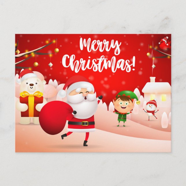 Postal Cartão de Natal Adorável (Frente)