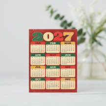 Cartão de Natal – Calendário Retro 2027