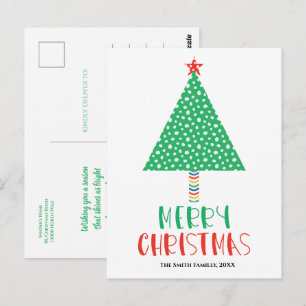 Postal Cartão de Natal Colorido Moderno