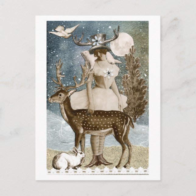 Postal Cartão de Natal com Amigos (Frente)