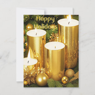 Postal Cartão de Natal com Velas Douradas