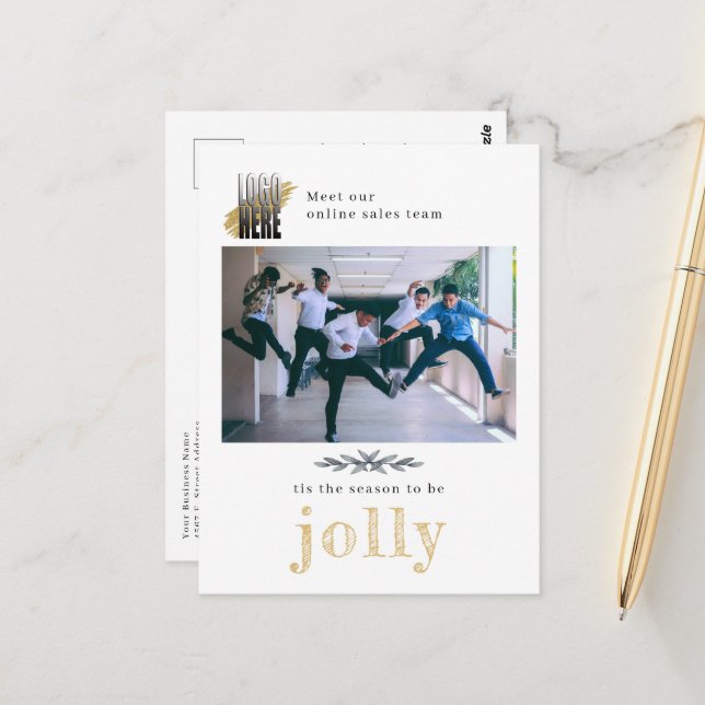 Postal Cartão de Natal da Modern Logo Company (Frente/Verso In Situ)