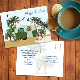 Postal Cartão de Natal de Acampamento Tropical