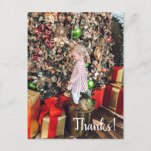 Postal Cartão de Natal de Agradecimento com Foto