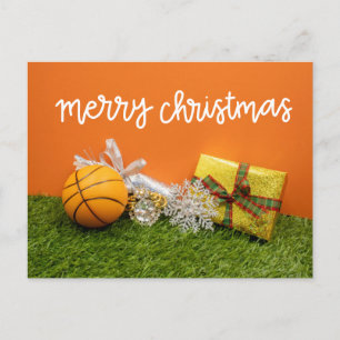 Postal Cartão de Natal de Basquete