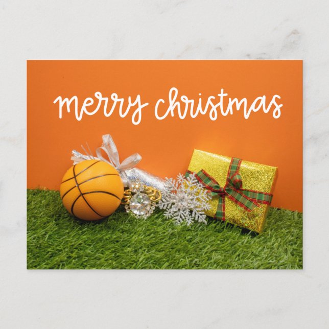 Postal Cartão de Natal de Basquete (Frente)