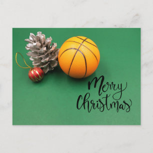 Postal Cartão de Natal de Basquete 