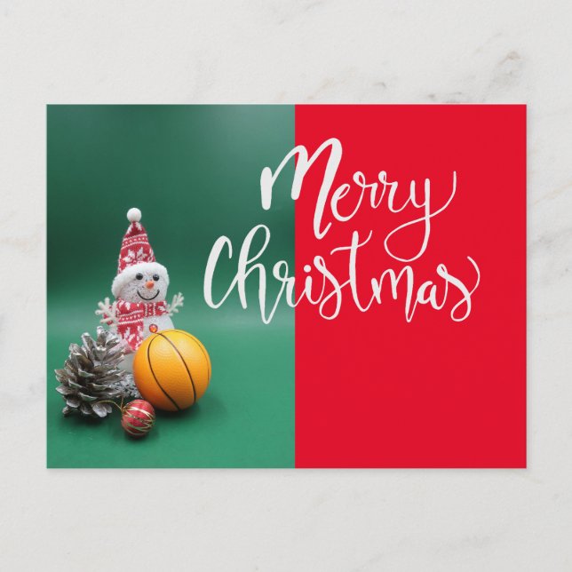 Postal Cartão de Natal de Basquete (Frente)