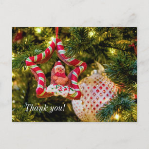 Postal Cartão de Natal de Biscoito de Gengibre Ornamento 