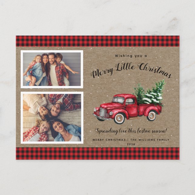 Postal Cartão de Natal de Caminhão de Natal - Árvore 2 (Frente)