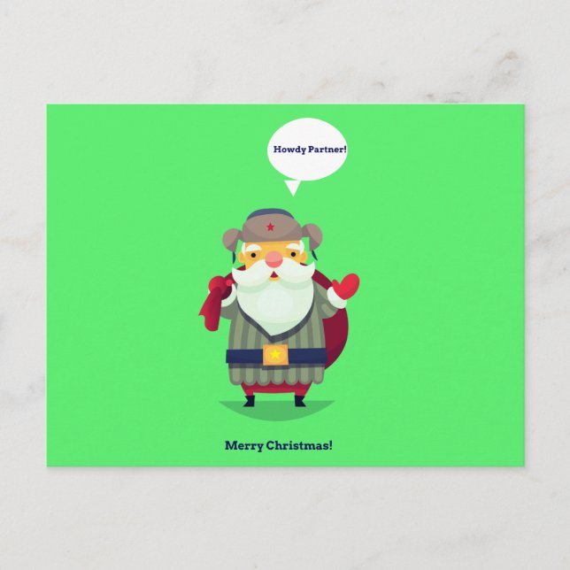 Postal Cartão de Natal de Cowboy (Frente)