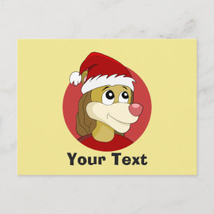 Postal Cartão de Natal de desenho animado com um leão fof