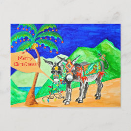 Postal Cartão de Natal de Donkey