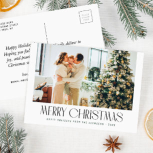Postal Cartão de natal de fotos da família de tendências 