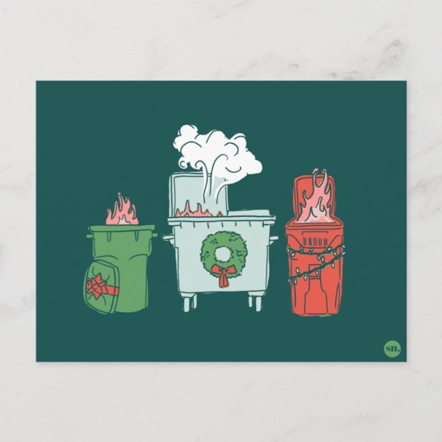 Postal Cartão de Natal de Lixeira de Pastel (Frente)