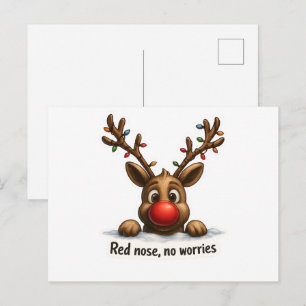 Postal 🎄 Cartão de Natal de Renas Engraçadas 🦌✨