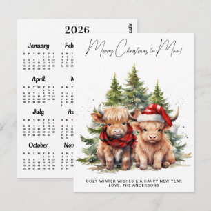 Postal Cartão de Natal do Calendário 2027 da Aconchegante