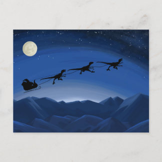 Postal Cartão de Natal do Raptor Sleigh Team para papais 