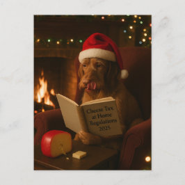 Postal Cartão de Natal do Vizsla de pelo duro 'Imposto so